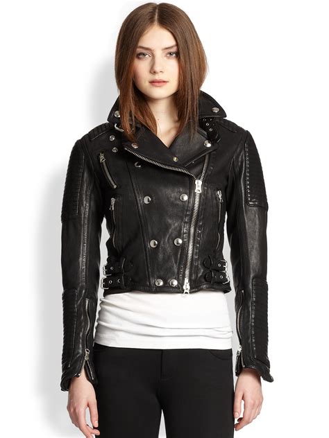 leather jacket burberry